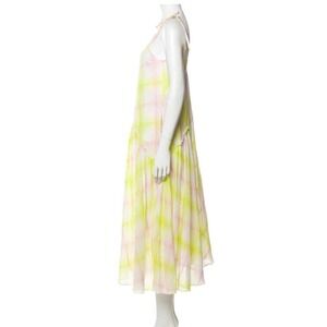 Mii Europe Pina Dress Luciole‎ Pink Yellow Tie Strap Sleeveless XS